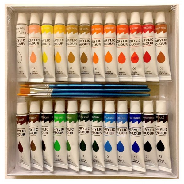 Creatoys Akrylové farby - sada, 24x12 ml