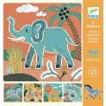Djeco Šablóny Africké zvieratá, 5 ks