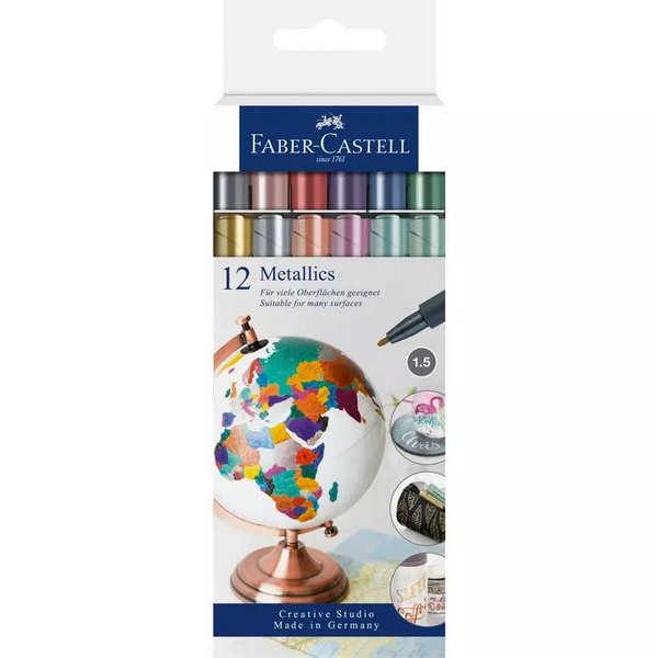 Faber Castell Popisovače univerzálne metalické, 12 ks