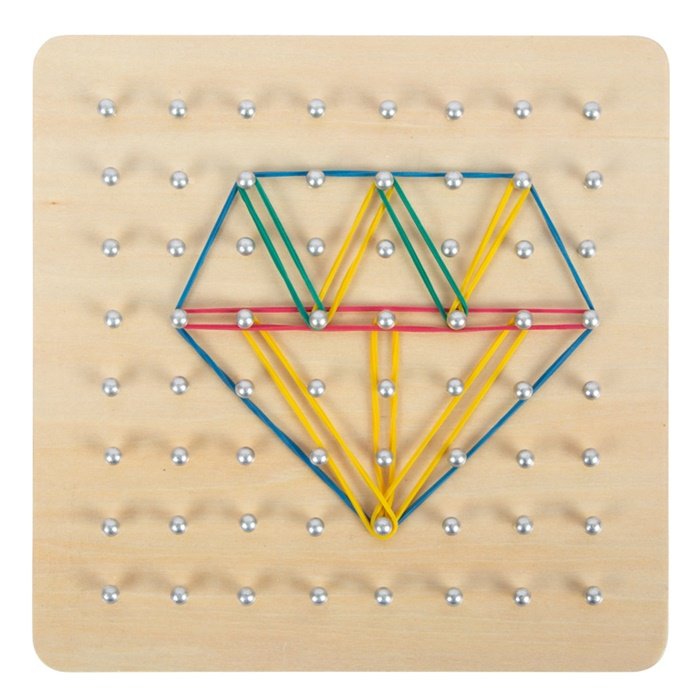 Školská drevená doska na prepletanie Geoboard