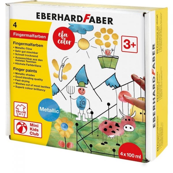 Eberhard Faber Prstové farby základné, 4 x 100 ml