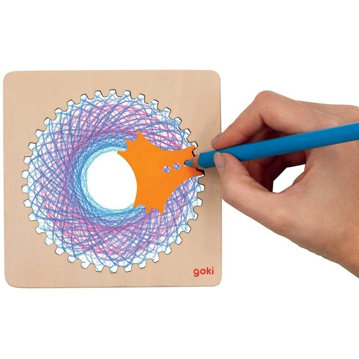 Goki Detský spirograf drevený, 13 x 13 cm