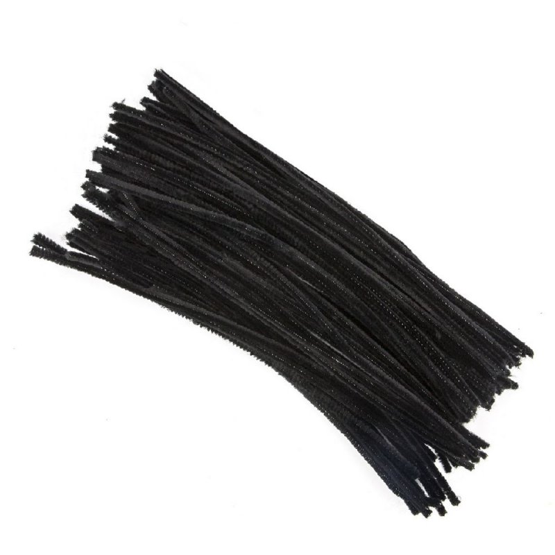 Playbox Chenille čierne 30 cm, 100 ks