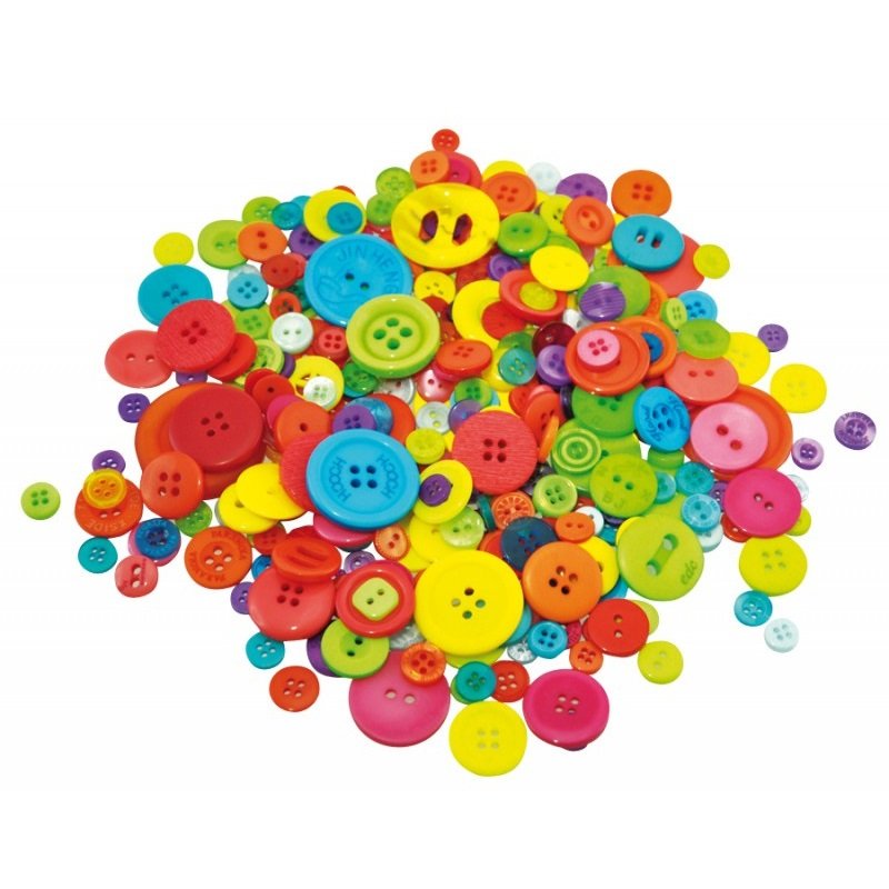 Playbox Plastové gombíky - Mix farieb a veľkostí, 500 g