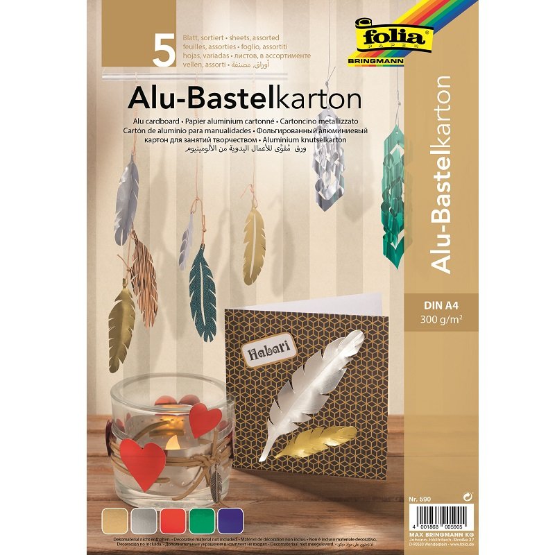 Folia Alu-karton obojstranný A4, 5 ks