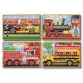 Melissa & Doug Drevené puzzle Dopravné prostriedky, 4v1