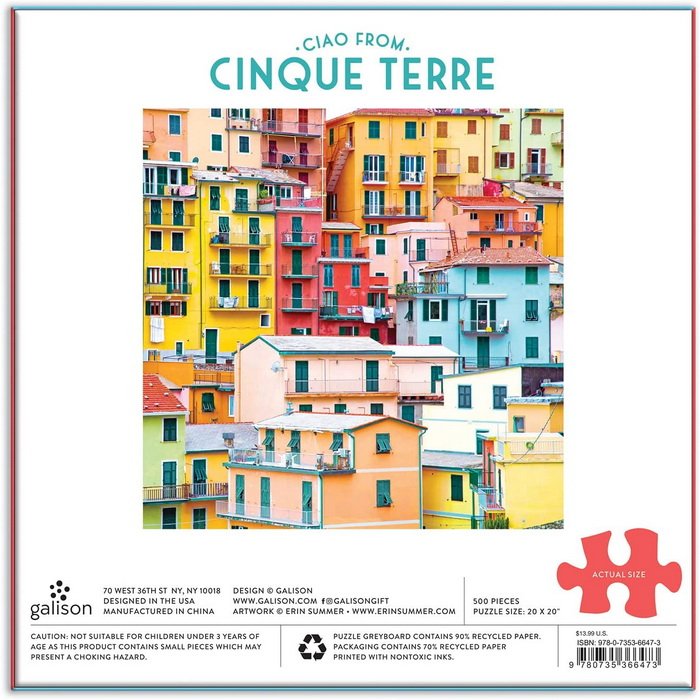 Galison Puzzle Pozdrav z Cinque Terre, 500 ks