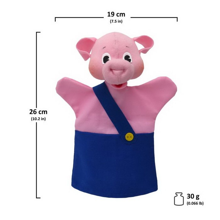 Maňuška klasická Prasiatko modré, 26 cm