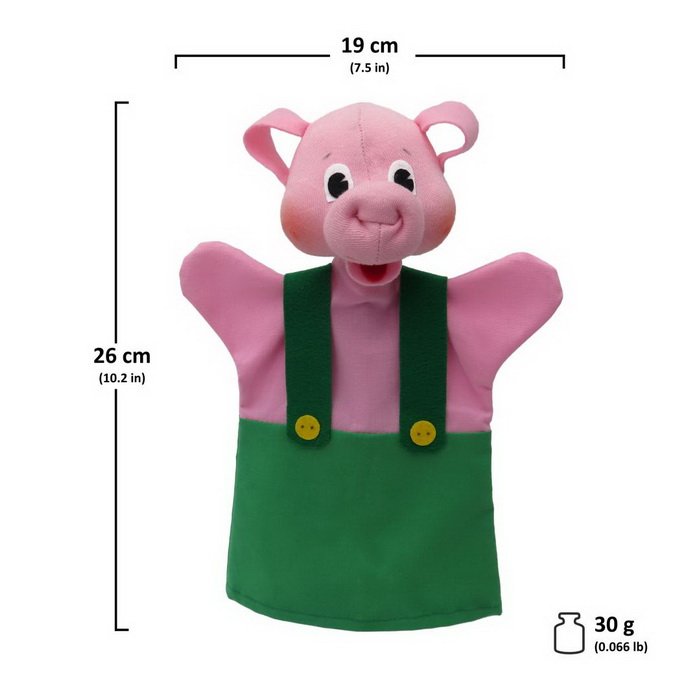 Maňuška klasická Prasiatko zelené, 26 cm
