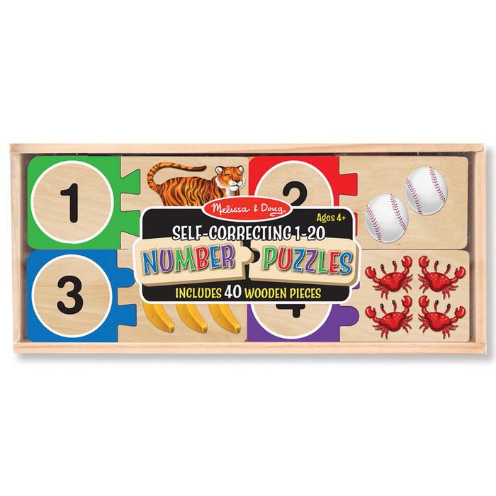 Melissa & Doug - Drevené puzzle Počítanie 1-20, 40 ks