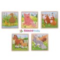 Bigjigs Toys Drevené puzzle Kôň so žriebätkom, 16 dielikov