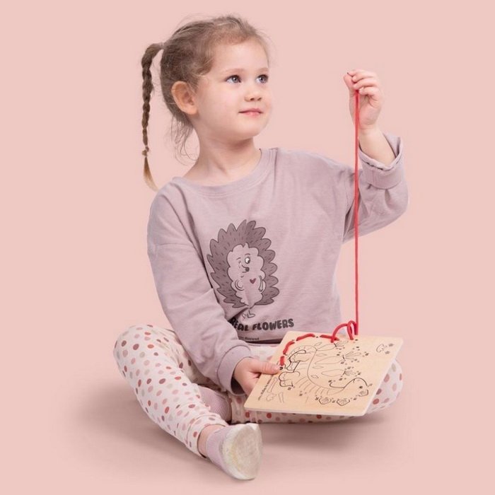 Bigjigs Toys Prevliekanie podľa čísel Divoké zvieratá, 3 ks