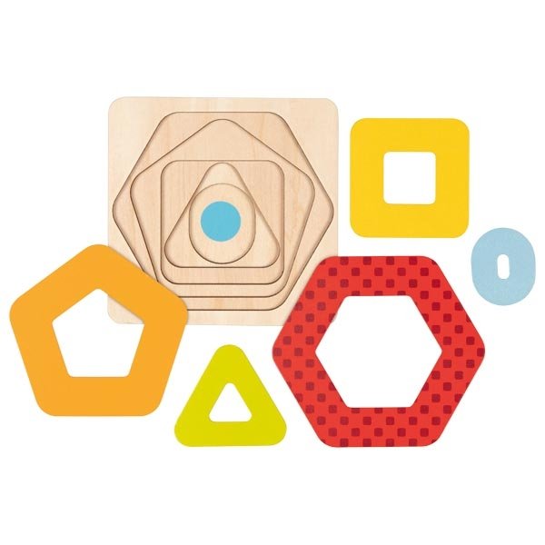 Goki Puzzle viacvrstvové Tvary, 5 dielikov