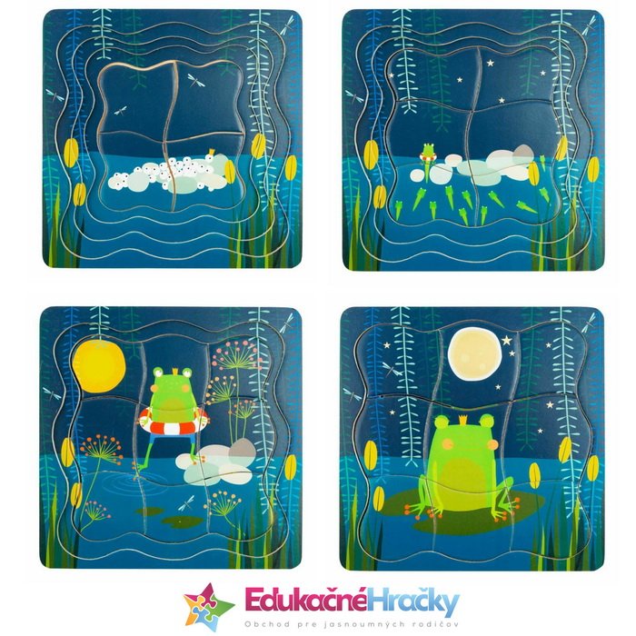 Small Foot Puzzle viacvrstvové Žabí princ, 28 dielikov