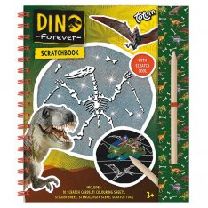Totum Vyškrabávacie obrázky Dino, 10 ks