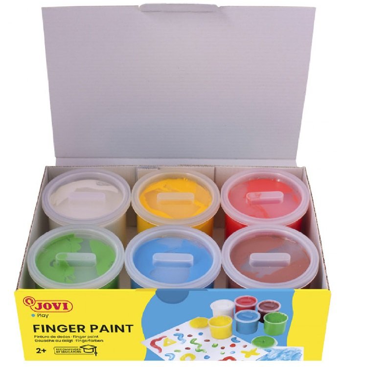 Jovi Prstové farby školská sada, 6 x 125ml