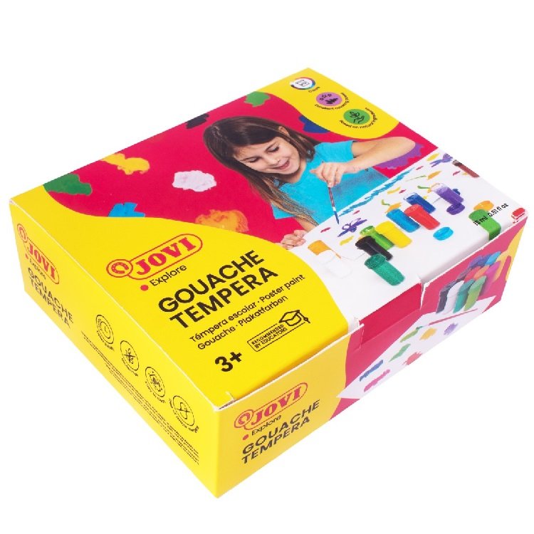 Jovi Temperové farby v kelímku, 12 x 15ml + štetec