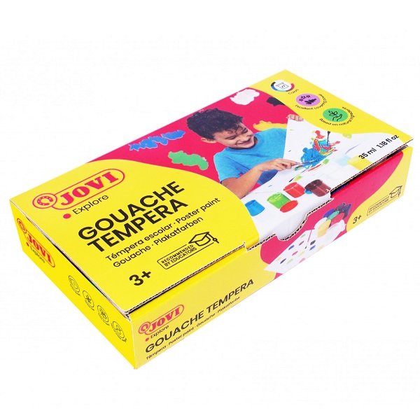 Jovi Temperové farby v kelímku, 7 x 35ml + štetec