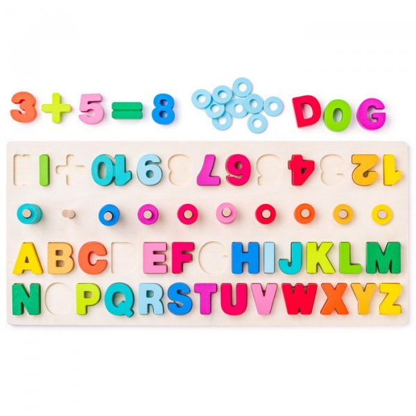 Woody Didaktické vkladacie puzzle s písmenami a číslicami
