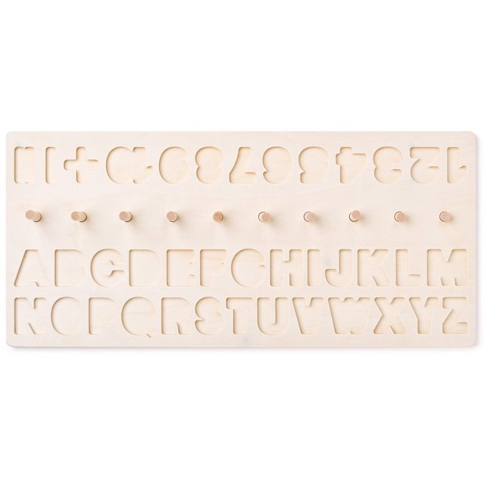 Woody Didaktické vkladacie puzzle s písmenami a číslicami