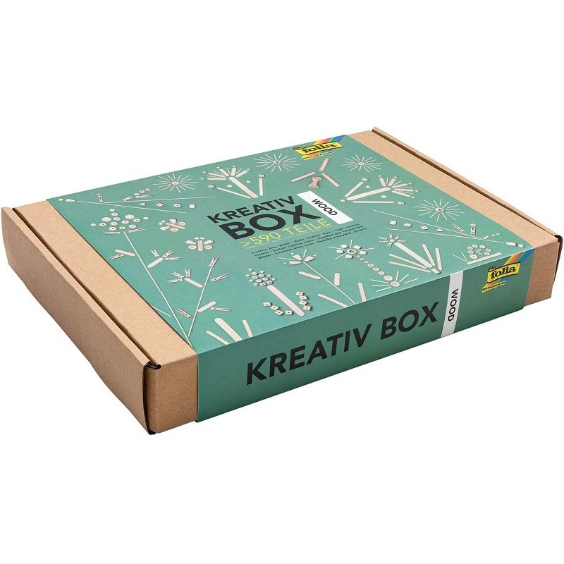 Školský kreatívny box s drevom, 590 dielov