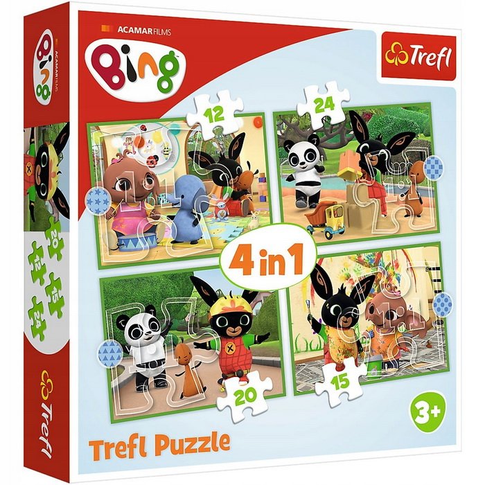 Trefl Puzzle 4v1 Zajačík Bing