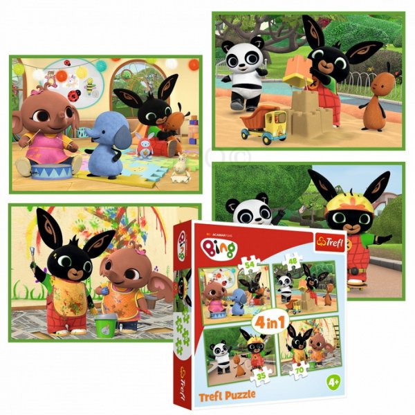 Trefl Puzzle 4v1 Zajačík Bing