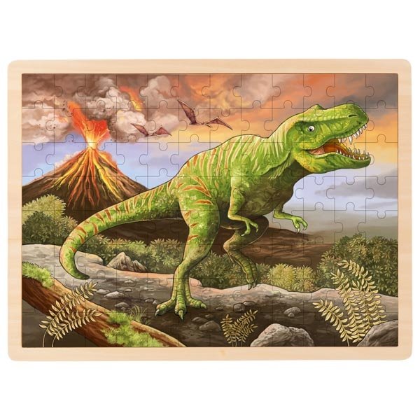 Goki Drevené puzzle T-Rex, 96 dielikov
