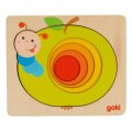 Goki Viacvrstvové puzzle Húsenica v jablku, 5 dielikov
