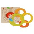 Goki Viacvrstvové puzzle Húsenica v jablku, 5 dielikov