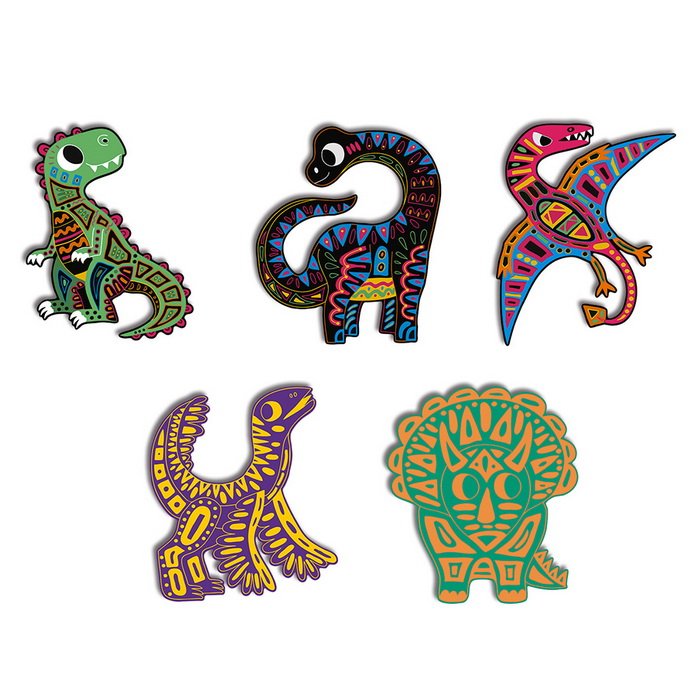 Janod Vyškrabovačky Dinosaury, 5 ks