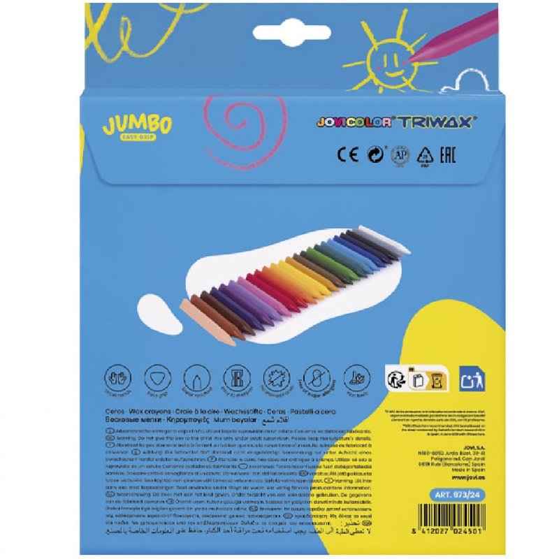 Jovicolor - voskovky trojhranné Triwax, 24 ks