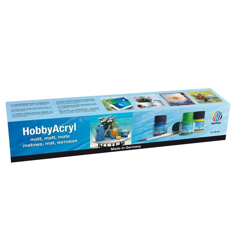 Nerchau Hobby Acryl sada matných akrylových farieb, 6x20ml