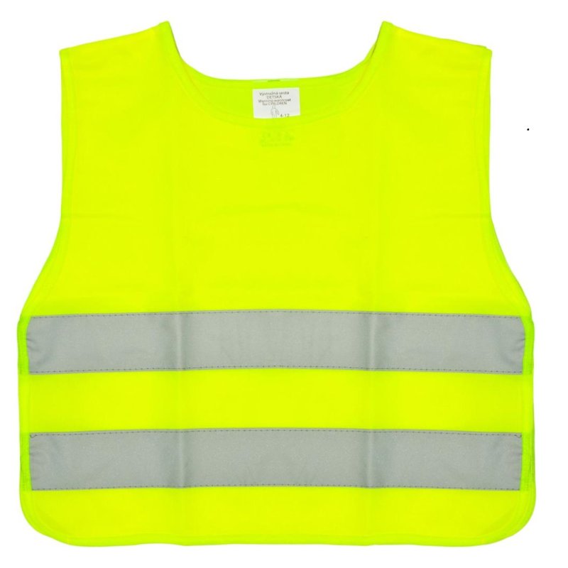 Reflexná vesta cez hlavu pre deti, zelenožltá