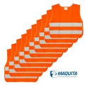 Reflexná vesta cez hlavu sada pre 10 deti, oranžová