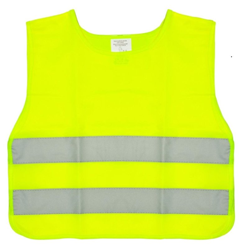 Reflexná vesta cez hlavu sada pre 10 deti, zelenožltá