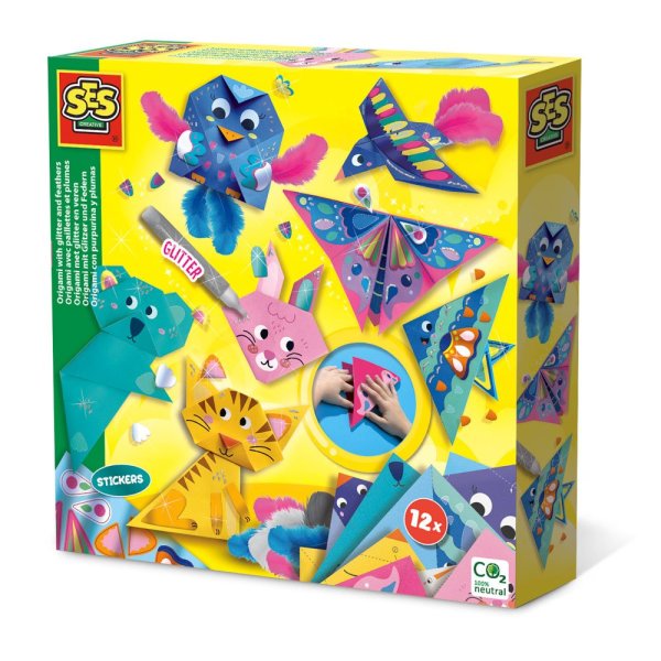 SES Creative Origami s trblietkami a pierkami 12v1