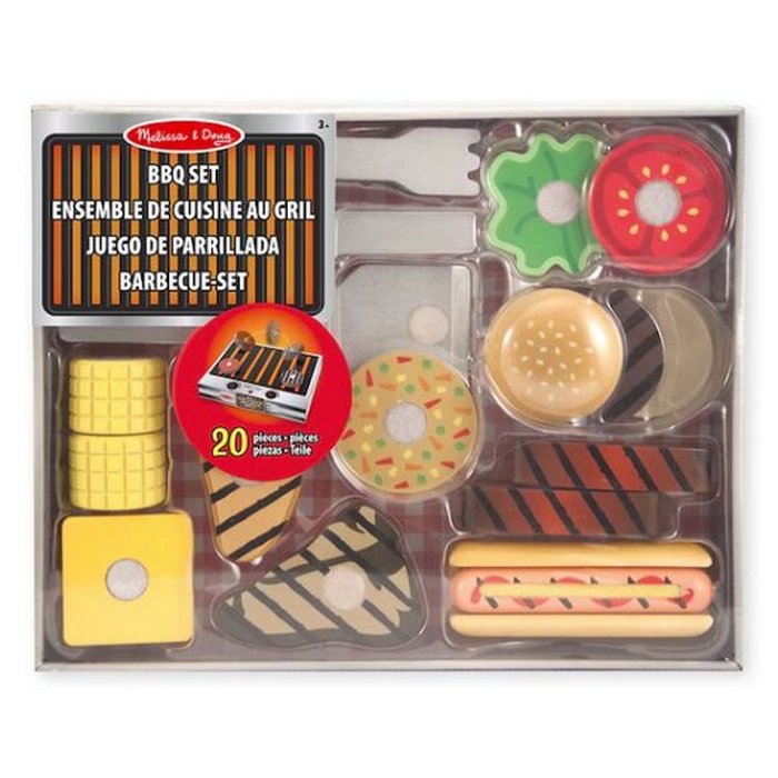 Melissa & Doug Drevený BBQ set, 20ks