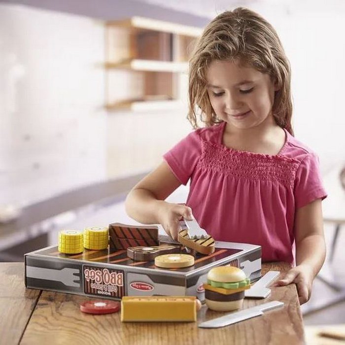 Melissa & Doug Drevený BBQ set, 20ks