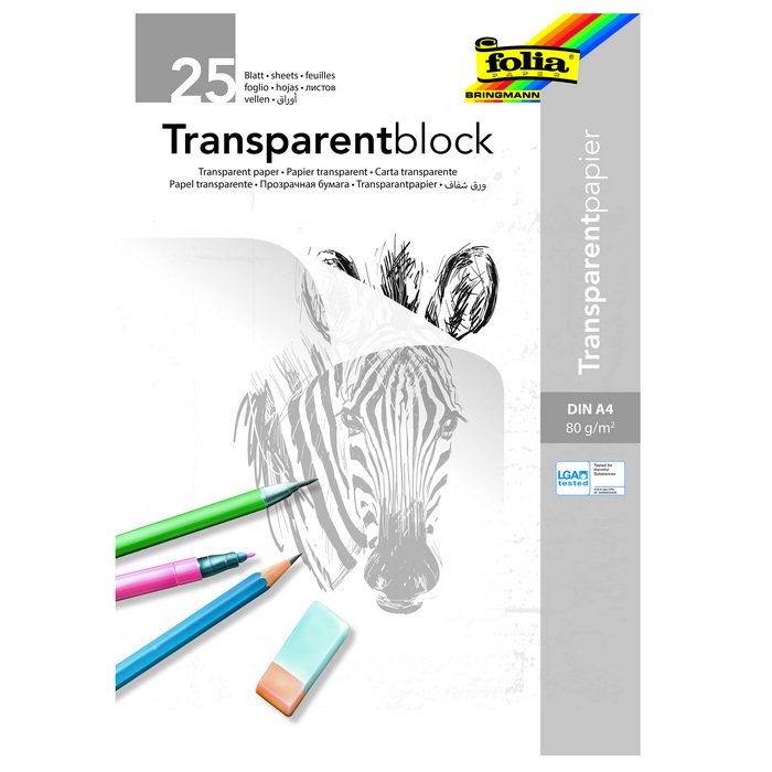 Folia Papier transparentný A4, 80g, 25 listov