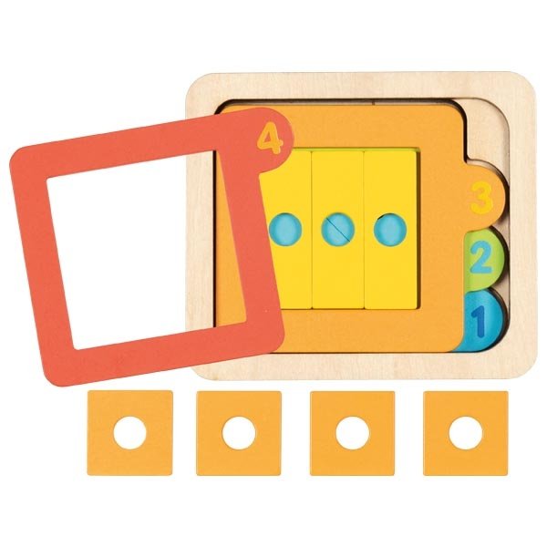 Goki Puzzle viacvrstvové Tvary a čísla, 15 dielikov