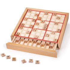 Školská logická drevená hra sudoku