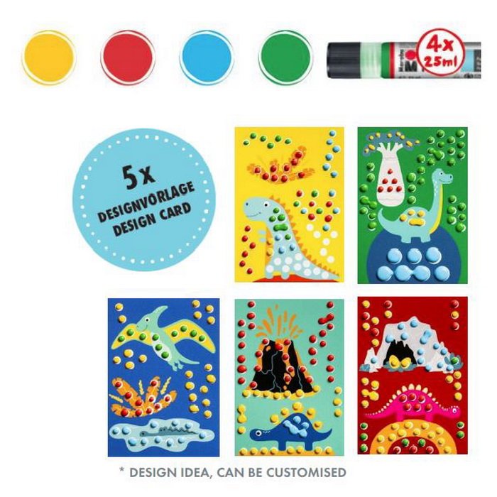 Marabu Kids DOT PEN - Dino sada, 4x25ml