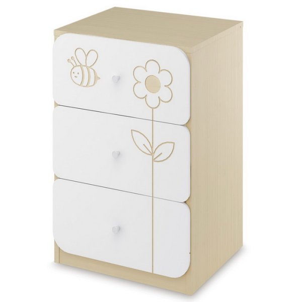 MINTY Komoda úzka, 3 zásuvky 77 cm