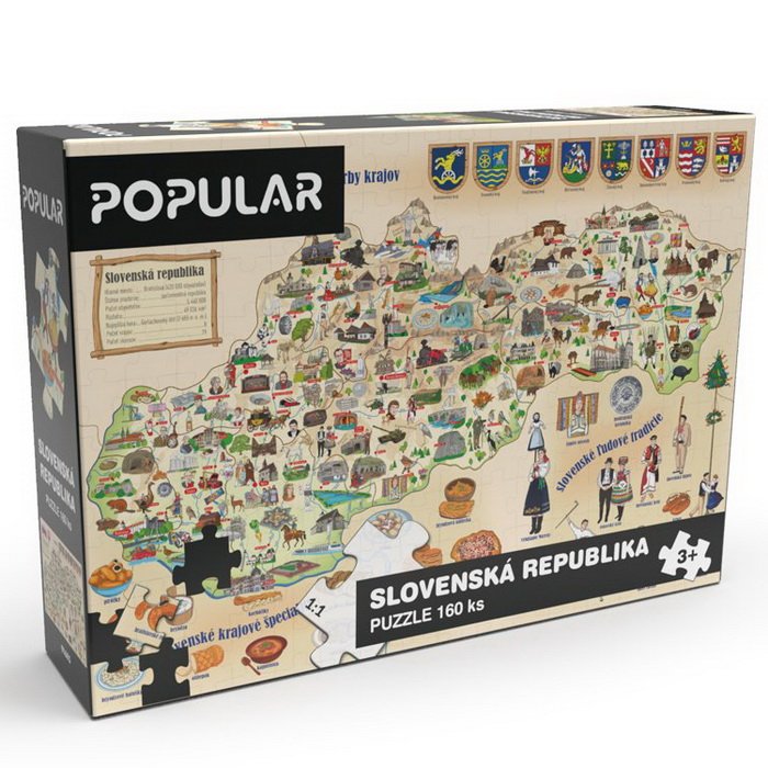 Popular Drevené puzzle Mapa Slovenska, 160 dielikov
