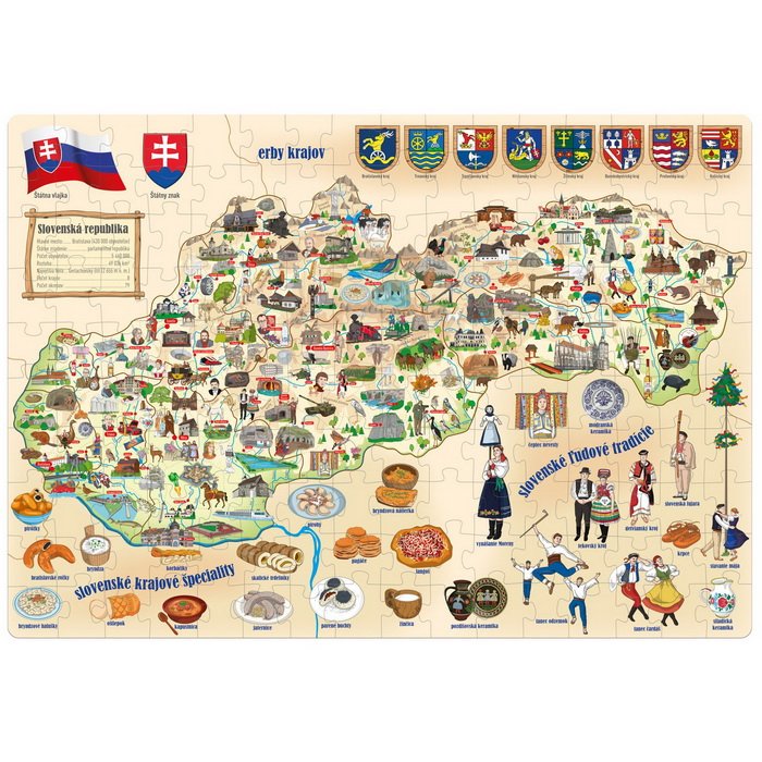 Popular Drevené puzzle Mapa Slovenska, 160 dielikov