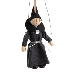 Drevená marioneta Čiernoknažník, 14 cm