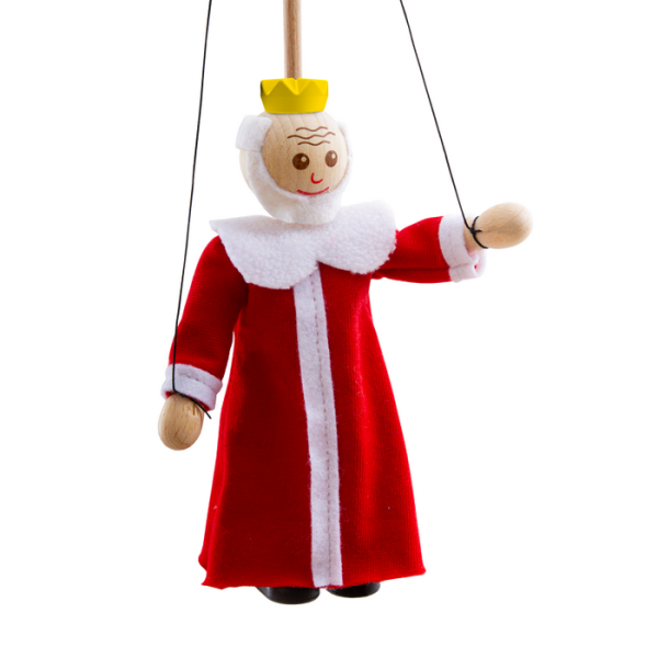 Drevená marioneta Kráľ, 14 cm