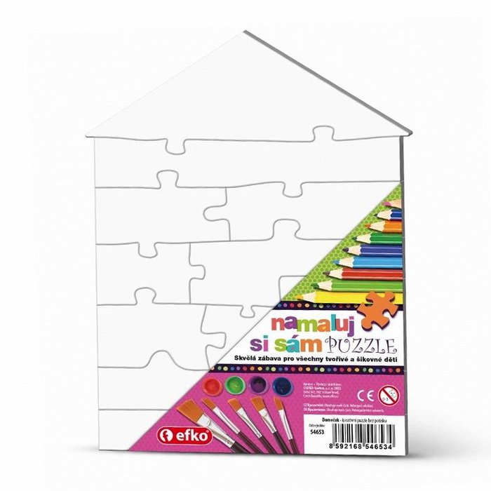 Efko Puzzle Namaľuj si sám - Domček 1 ks, 16x22,5 cm