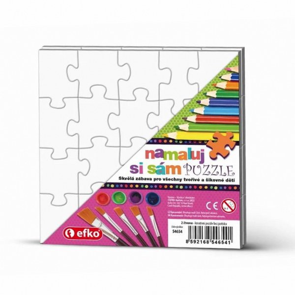 Efko Puzzle Namaľuj si sám - Štvorec 2 ks, 15x15 cm